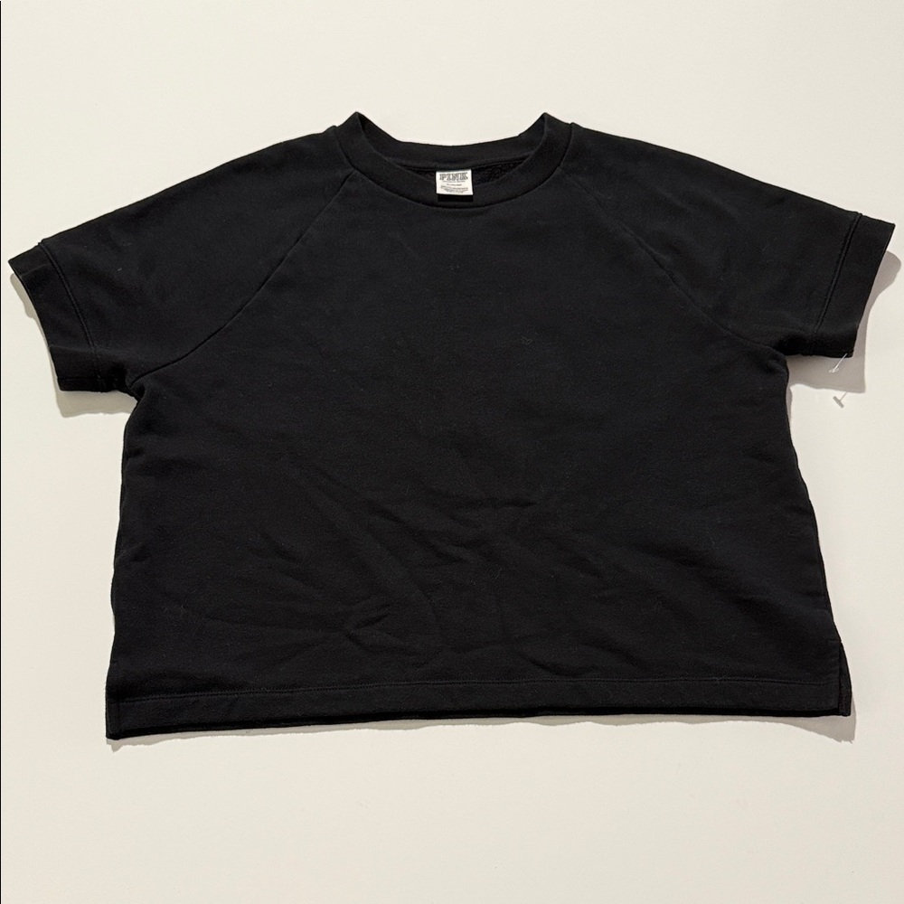 PINK Victoria's Secret Black Short Sleeve Crew Tee Size M